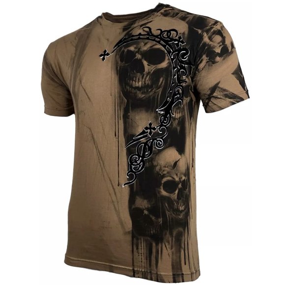 AFFLICTION Men's T-shirt WALKING DEAD Skull Tattoo Biker MMA S-5XL - Picture 4 of 9